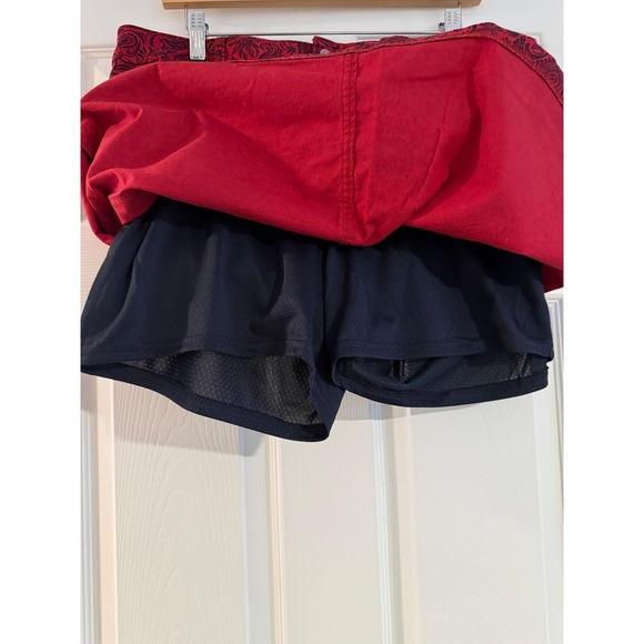 Lee Regular Fit Mid Rise Paisley Print Skort Women's Size 16 Medium Red and Navy - Picture 5 of 5